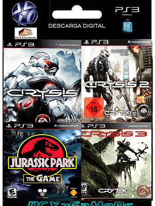 Ps3 Pack 4 Juego Crysis 1-2-3-jurasicc The Park