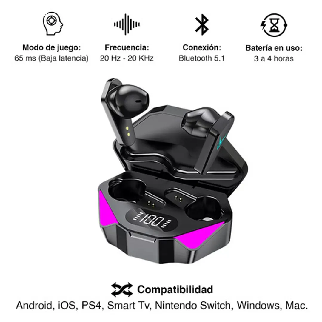 Auriculares Gamer Earphones Bluetoth Airdots X15 Inalambrico 3