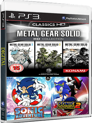 PACK 5 en 1 METAL GEAR SOLID HD COLLECTION - Sonic Adventure 1  -Sonic adventure 2  PS3