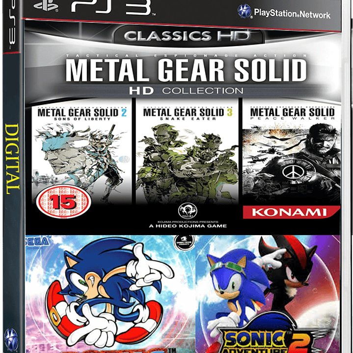 PACK 5 en 1 METAL GEAR SOLID HD COLLECTION - Sonic Adventure 1  -Sonic adventure 2  PS3 1