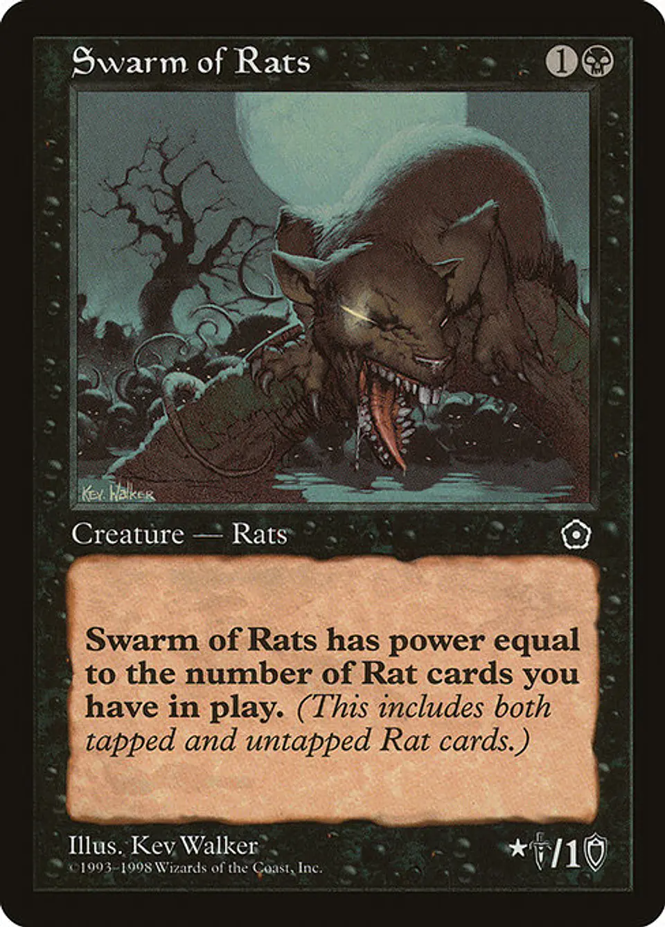 Carta Magic - Swarm of Rats - Idioma: Español - Edicion: Portal Second Age 1