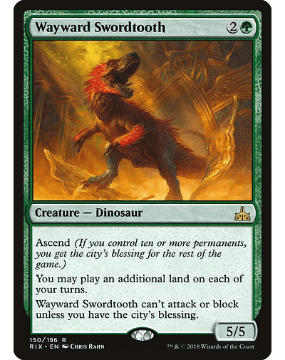 Carta Magic - Wayward Swordtooth - Idioma: Español - Edicion: Rivals of Ixalan