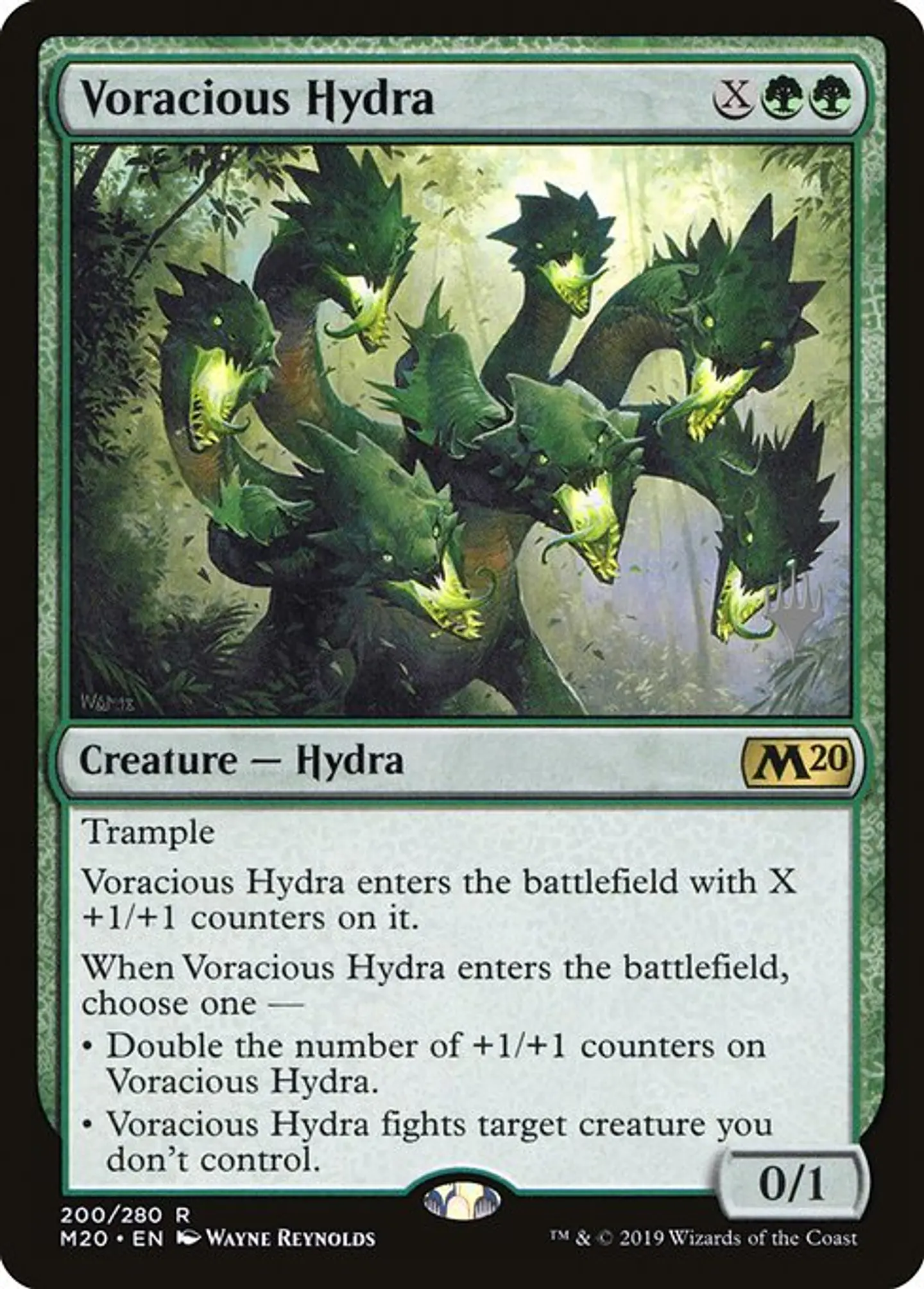 Carta Magic - Voracious Hydra - Idioma: Ingles - Edicion: Core Set 2020 Promos 1