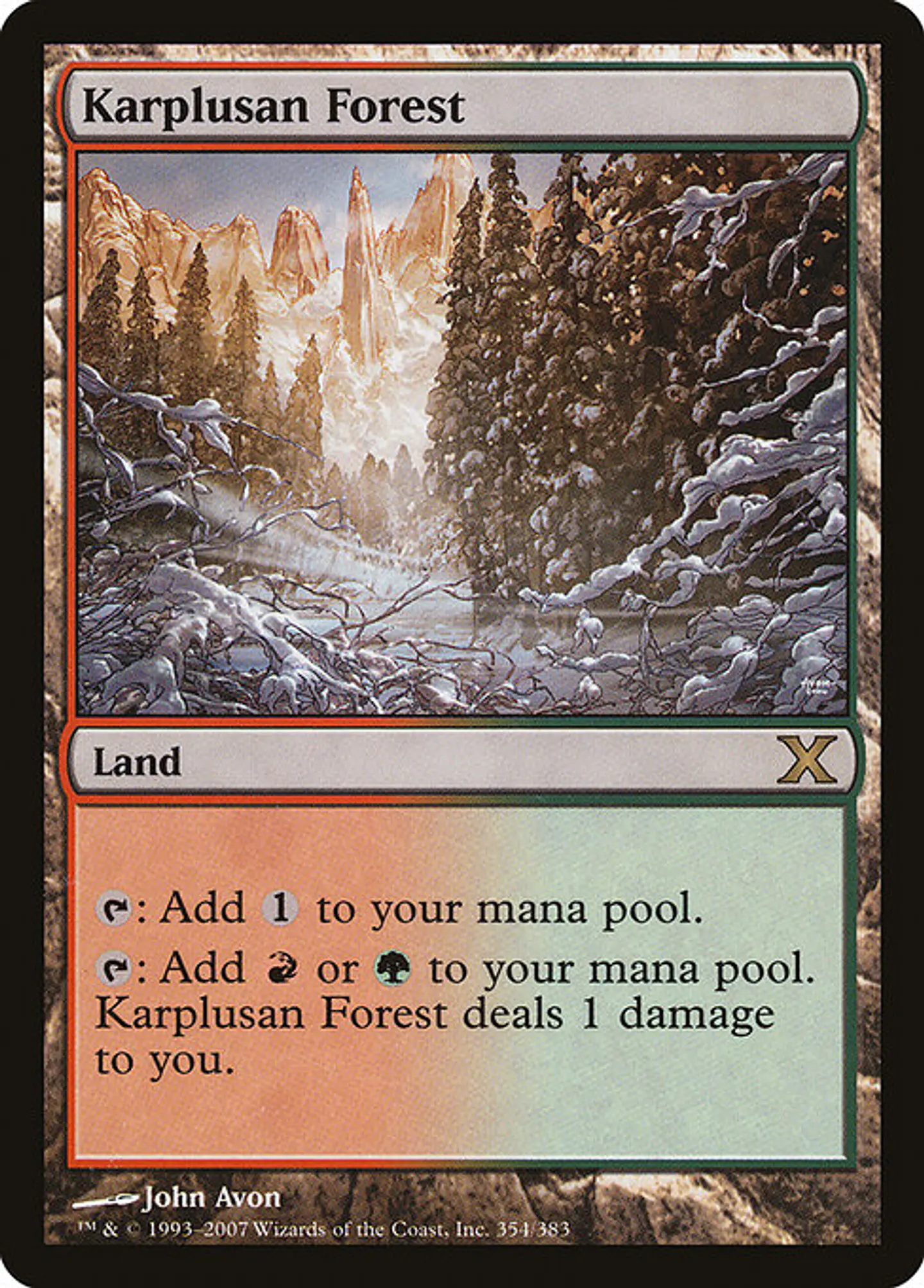 Carta Magic - Karplusan Forest - Idioma: Ingles - Edicion: Tenth Edition 1