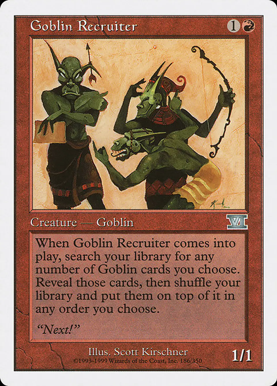 Carta Magic - Goblin Recruiter - Idioma: Español - Edicion: Classic Sixth Edition 1