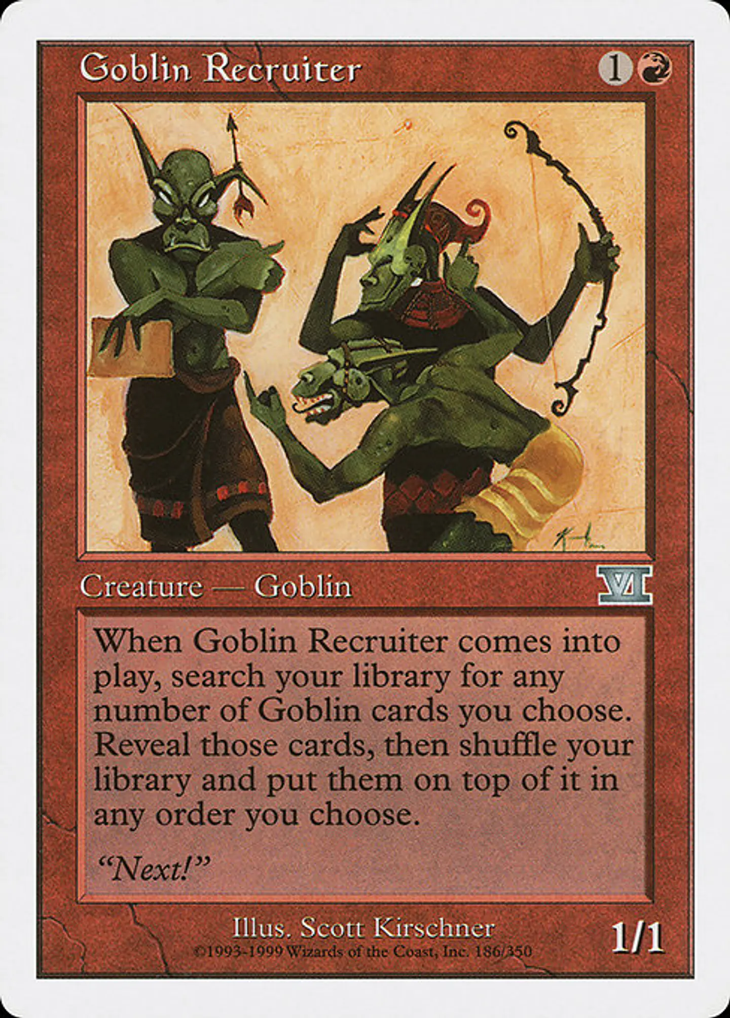 Carta Magic - Goblin Recruiter - Idioma: Español - Edicion: Classic Sixth Edition 1