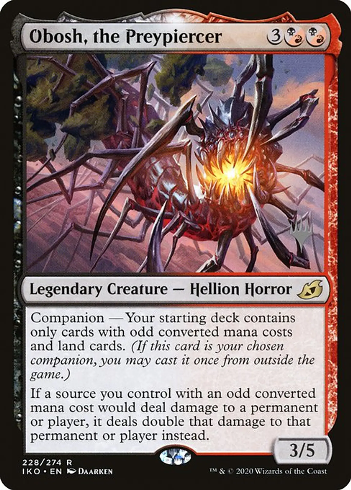 Carta Magic - FOIL Obosh, the Preypiercer - Idioma: Español - Edicion: Ikoria: Lair of Behemoths Promos 1