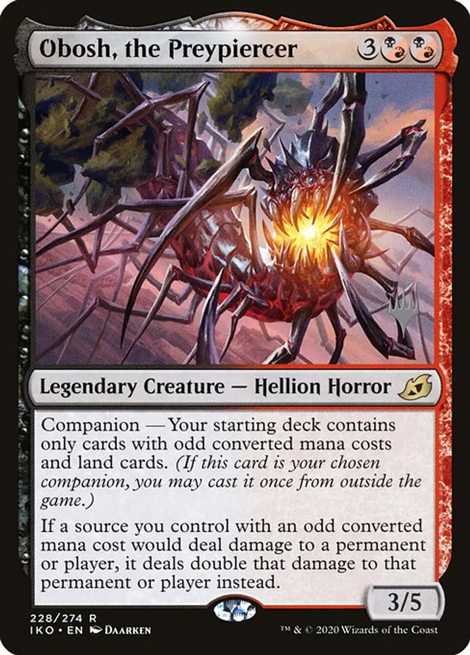 Carta Magic - FOIL Obosh, the Preypiercer - Idioma: Español - Edicion: Ikoria: Lair of Behemoths Promos 1