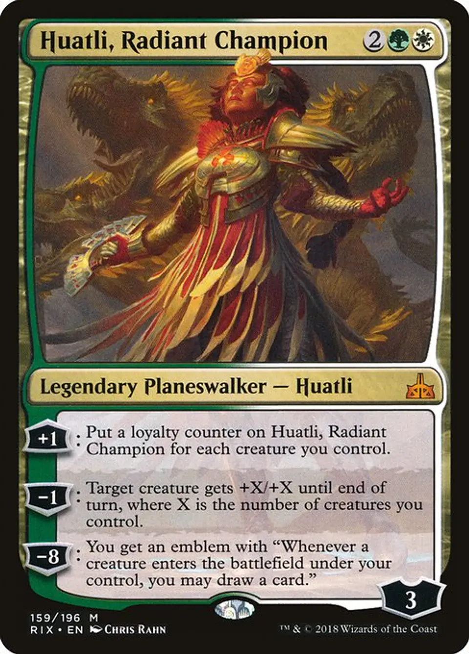 Carta Magic - Huatli, Radiant Champion - Idioma: Español - Edicion: Rivals of Ixalan 1