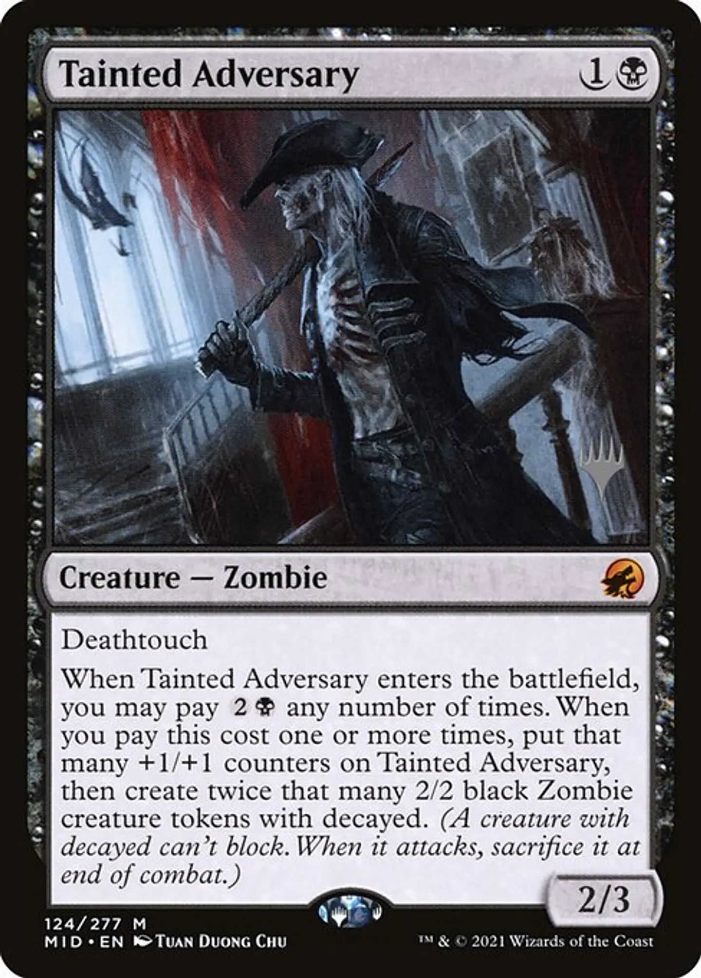 Carta Magic - Tainted Adversary - Idioma: Ingles - Edicion: Innistrad: Midnight Hunt Promos 1