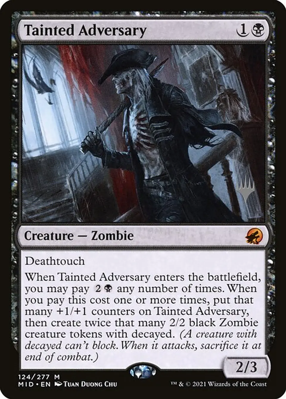 Carta Magic - Tainted Adversary - Idioma: Ingles - Edicion: Innistrad: Midnight Hunt Promos 1