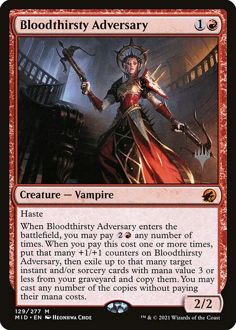 Carta Magic - Bloodthirsty Adversary - Idioma: Ingles - Edicion: Innistrad: Midnight Hunt Promos