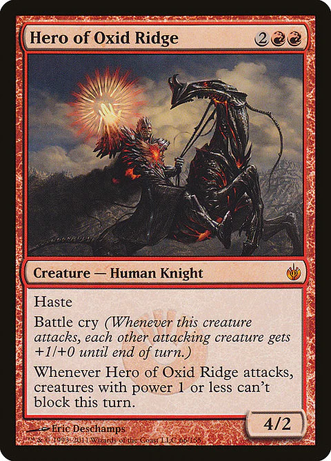 Carta Magic - FOIL Hero of Oxid Ridge - Idioma: Español - Edicion: Mirrodin Besieged