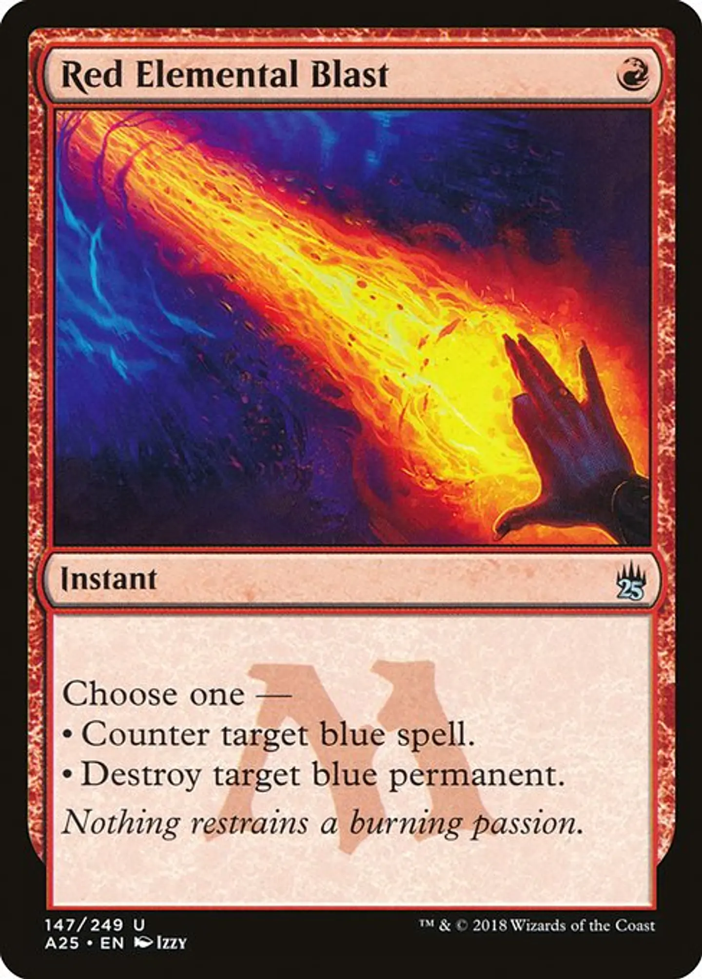 Carta Magic - Red Elemental Blast - Idioma: Ingles - Edicion: Masters 25 1