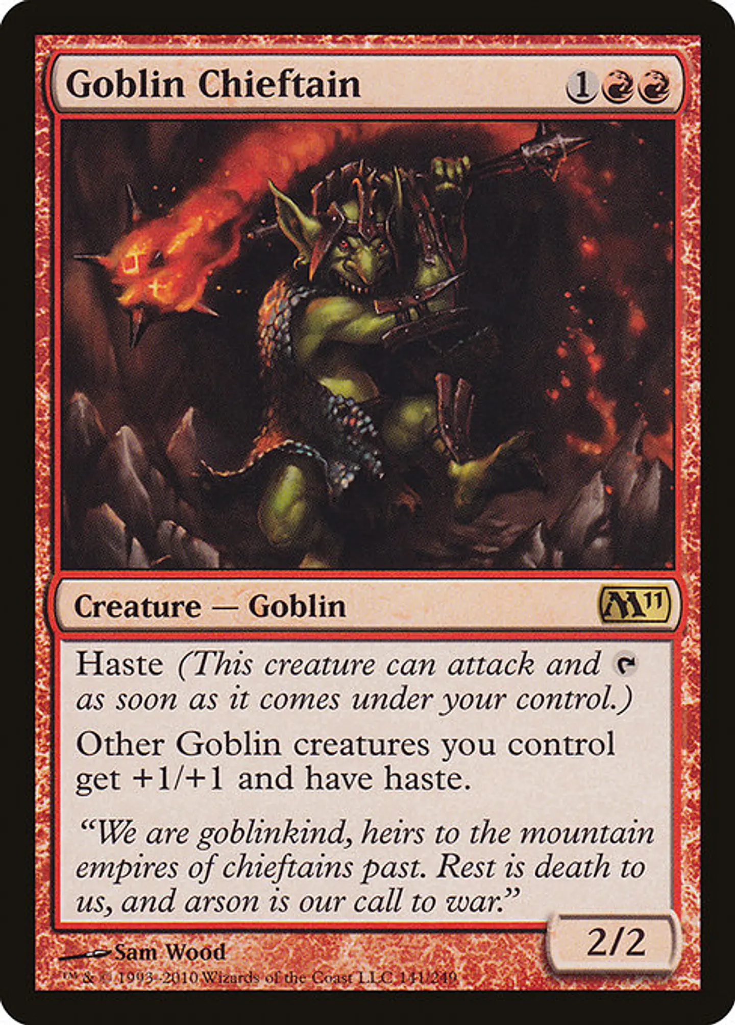 Carta Magic - Goblin Chieftain - Idioma: Español - Edicion: Magic 2011 1
