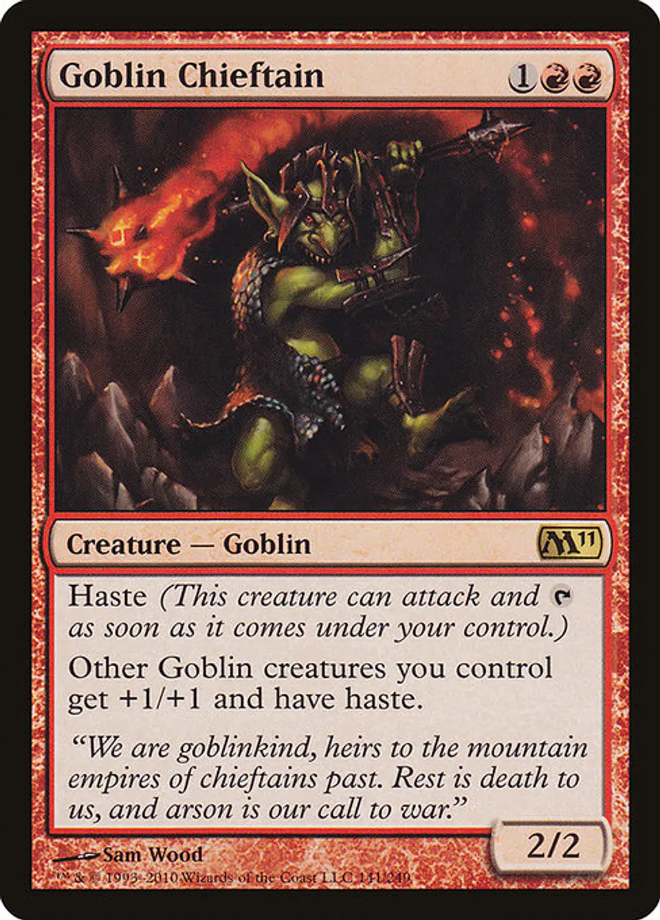 Carta Magic - Goblin Chieftain - Idioma: Español - Edicion: Magic 2011 1
