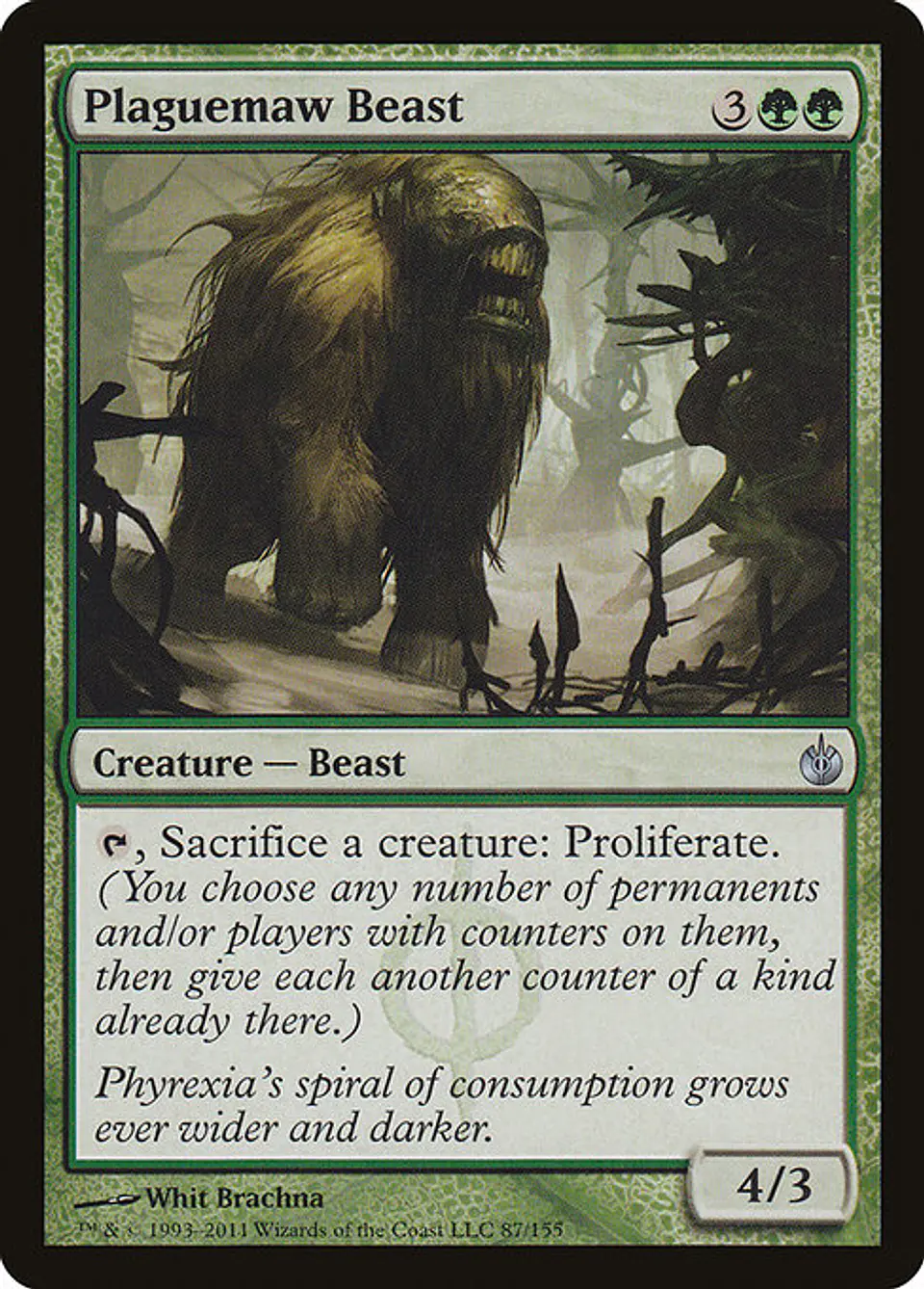 Carta Magic - Plaguemaw Beast - Idioma: Ingles - Edicion: Mirrodin Besieged 1