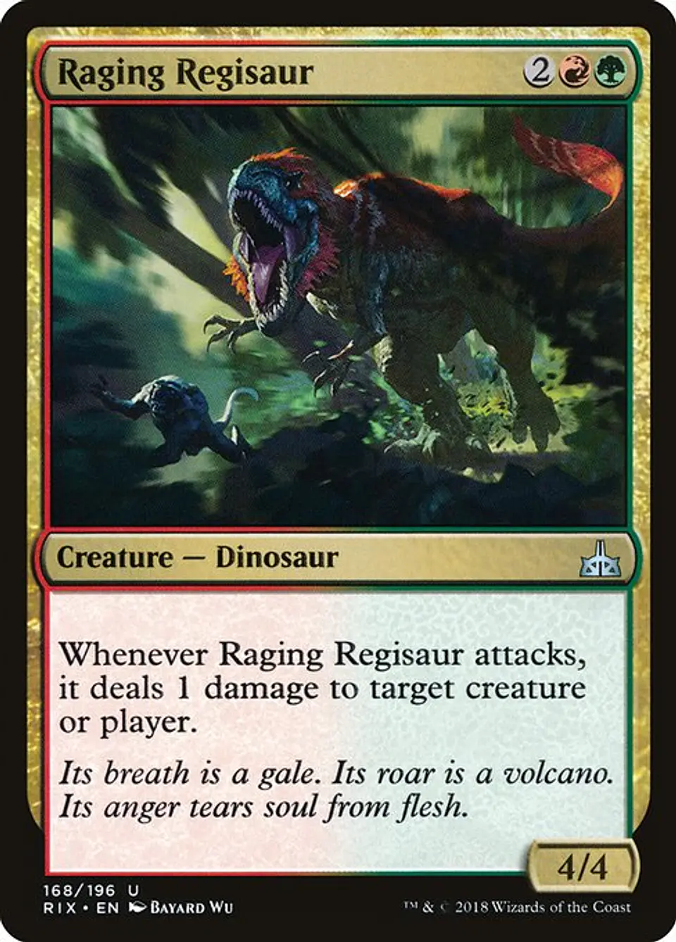 Carta Magic - FOIL Raging Regisaur - Idioma: Español - Edicion: Rivals of Ixalan 1
