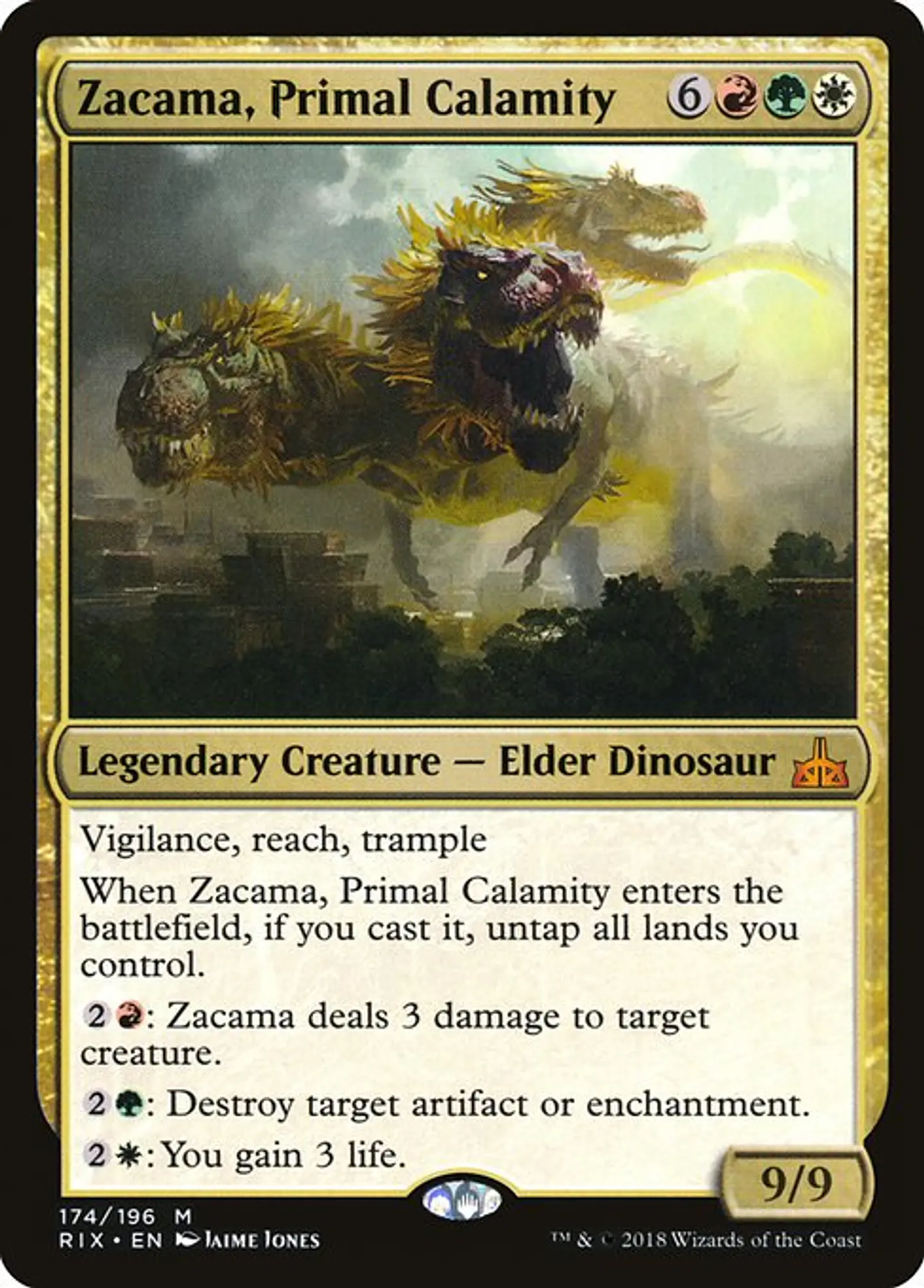 Carta Magic - Zacama, Primal Calamity - Idioma: Español - Edicion: Rivals of Ixalan 1
