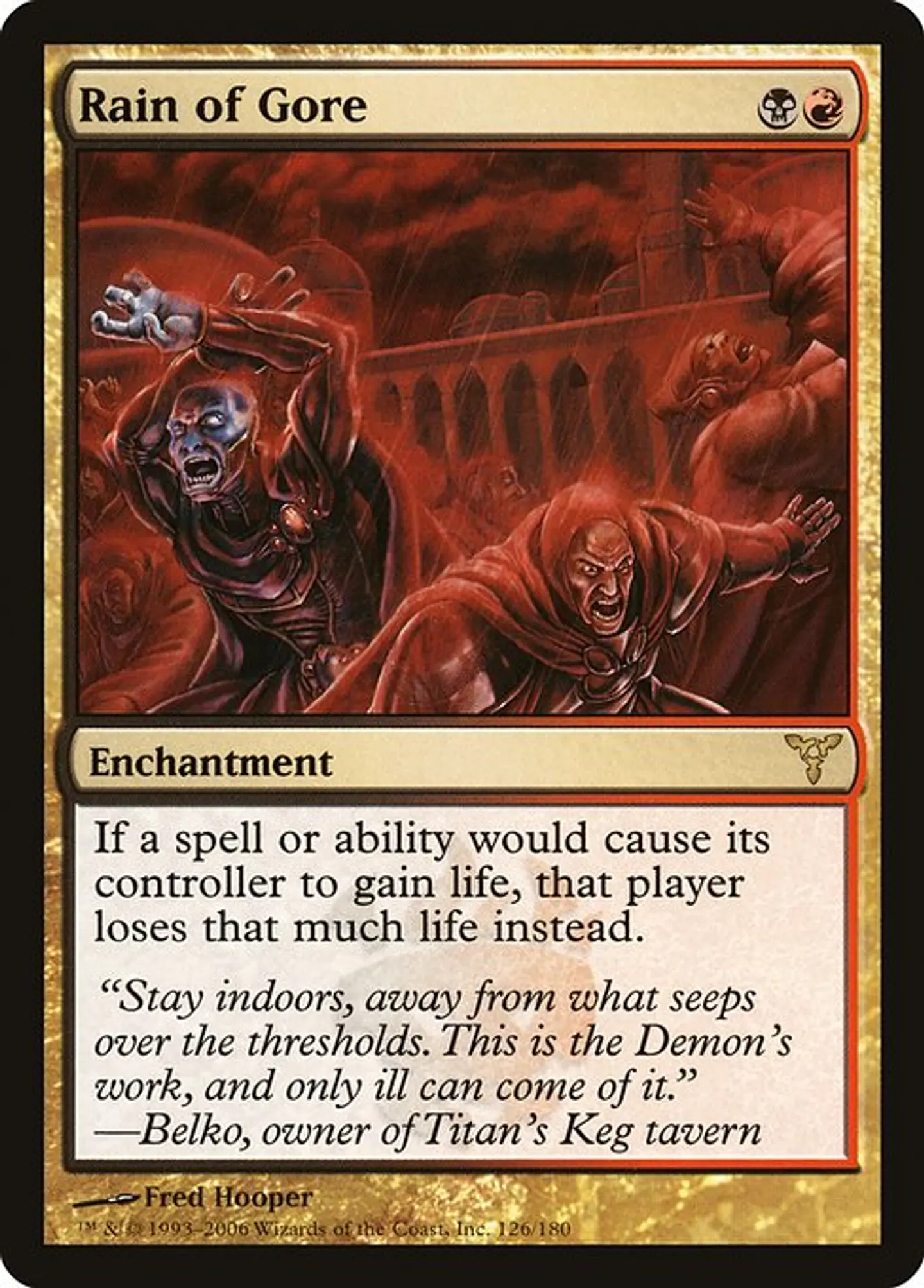 Carta Magic - Rain of Gore - Idioma: Ingles - Edicion: Dissension 1