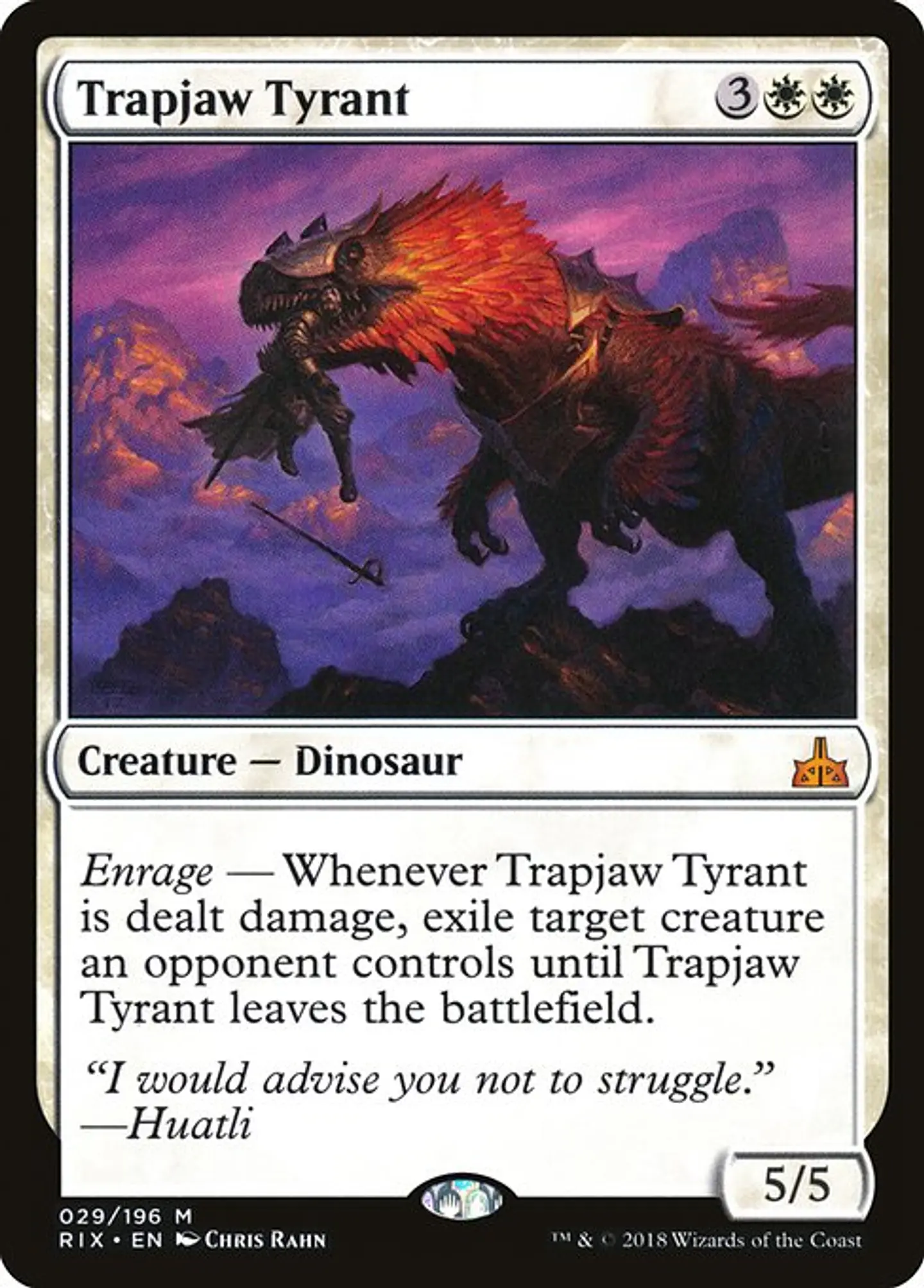 Carta Magic - Trapjaw Tyrant - Idioma: Español - Edicion: Rivals of Ixalan 1