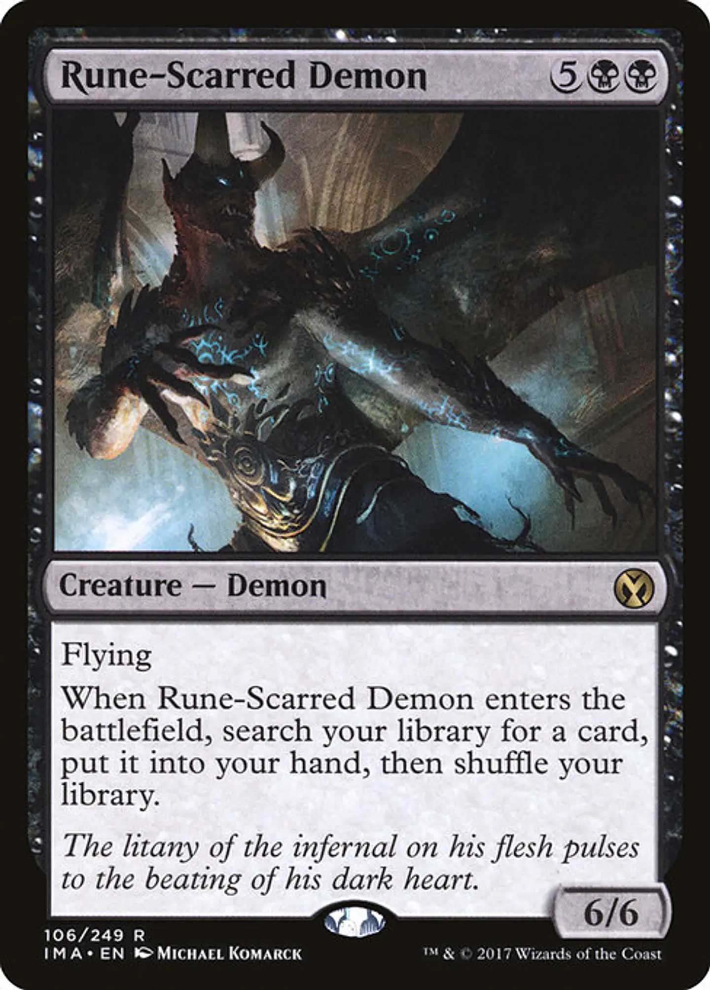 Carta Magic - Rune-Scarred Demon - Idioma: Ingles - Edicion: Iconic Masters 1
