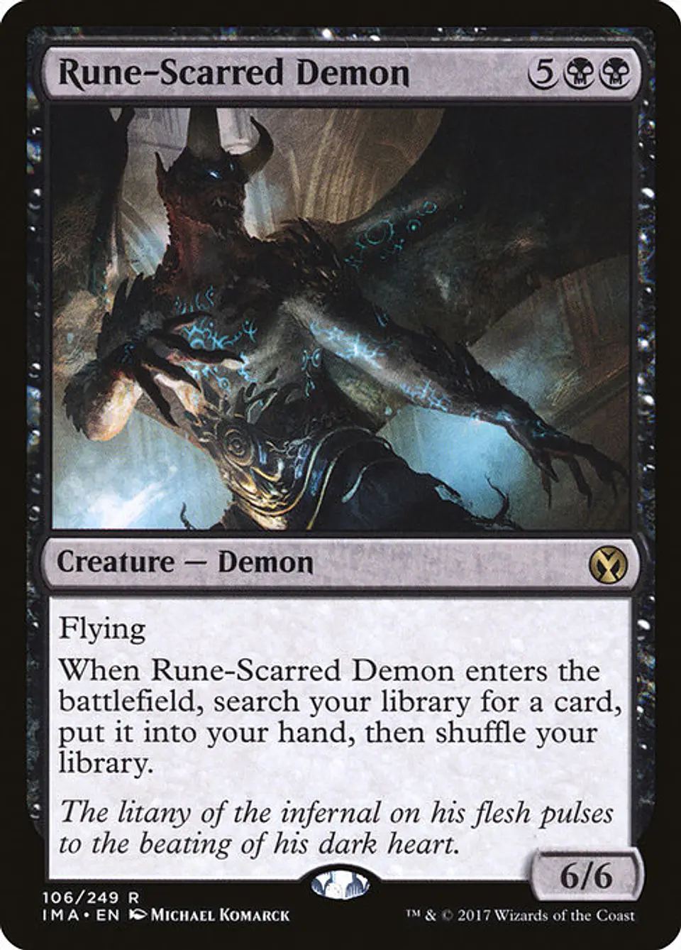 Carta Magic - Rune-Scarred Demon - Idioma: Ingles - Edicion: Iconic Masters 1