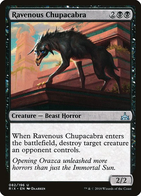Carta Magic - Ravenous Chupacabra - Idioma: Español - Edicion: Rivals of Ixalan