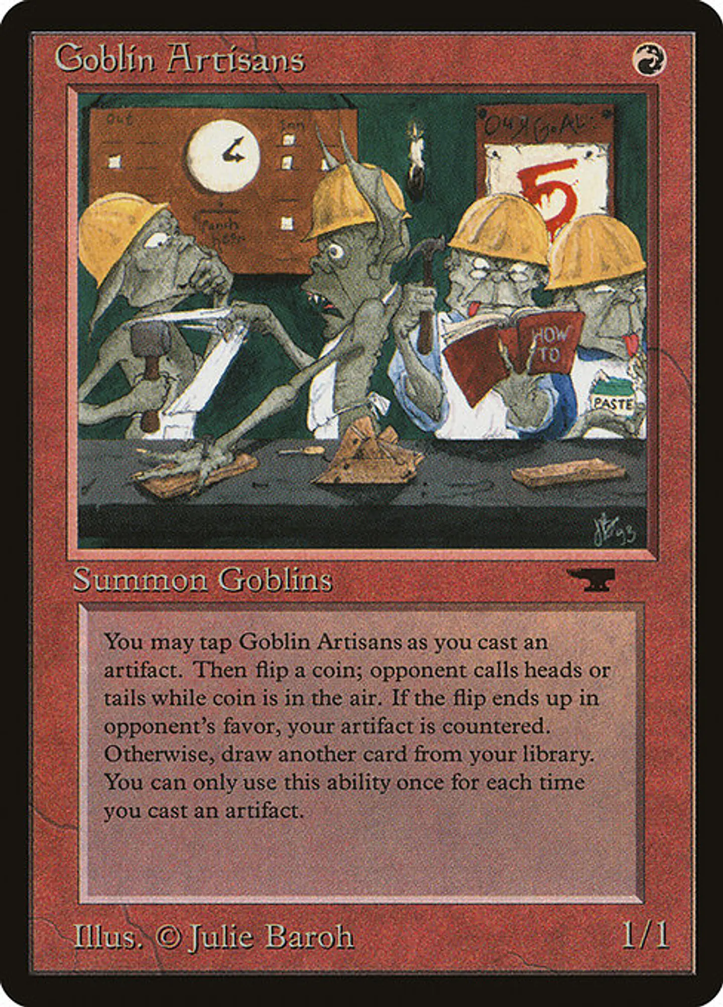 Carta Magic - Goblin Artisans - Idioma: Ingles - Edicion: Antiquities 1