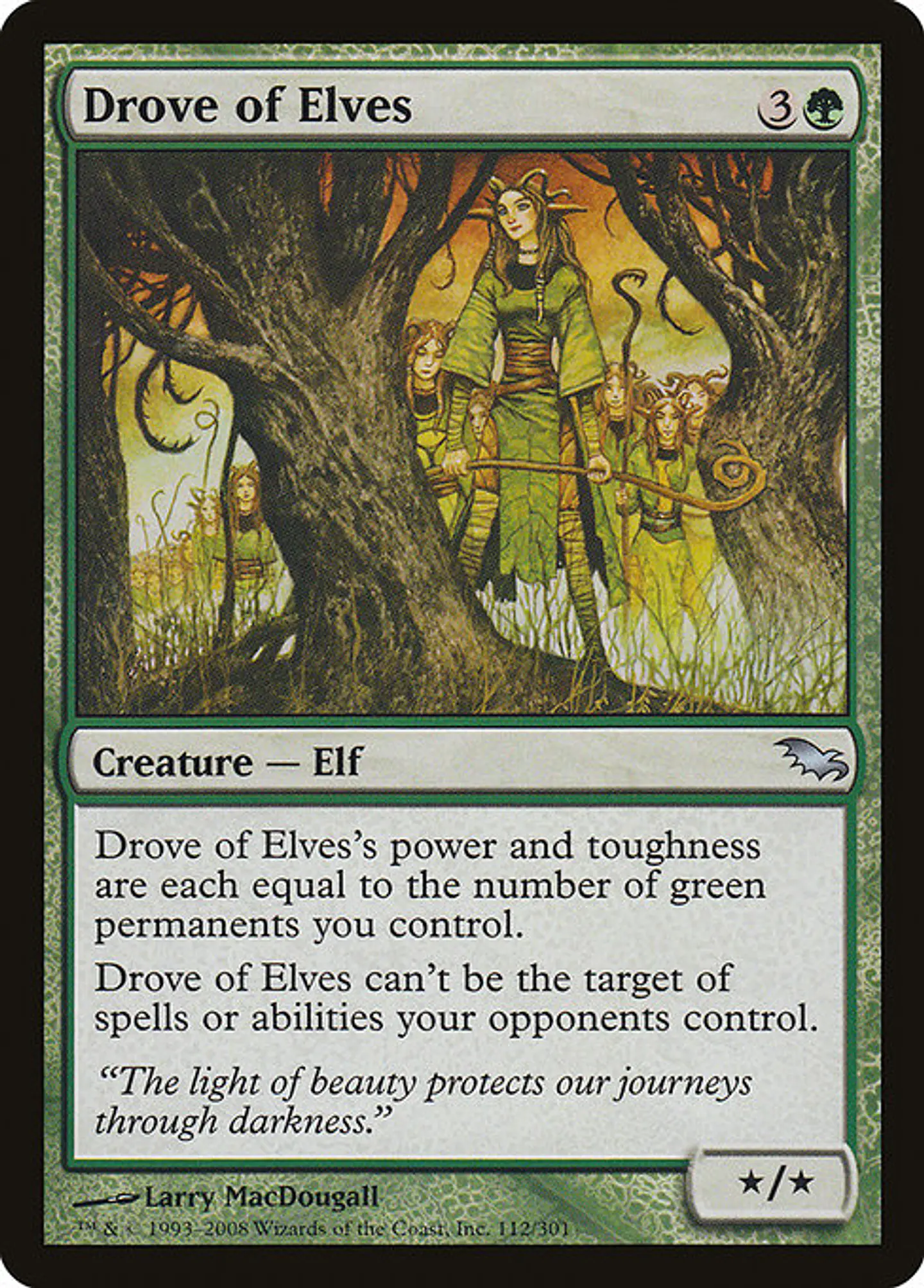 Carta Magic - FOIL Drove of Elves - Idioma: Ingles - Edicion: Shadowmoor 1