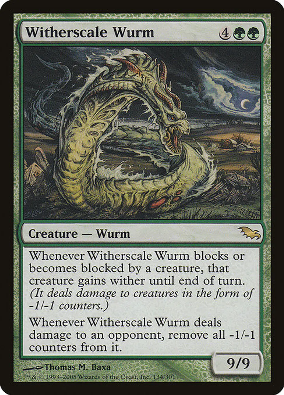 Carta Magic - FOIL Witherscale Wurm - Idioma: Ingles - Edicion: Shadowmoor 1