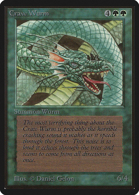 Carta Magic - Craw Wurm - Idioma: Ingles - Edicion: Limited Edition Beta