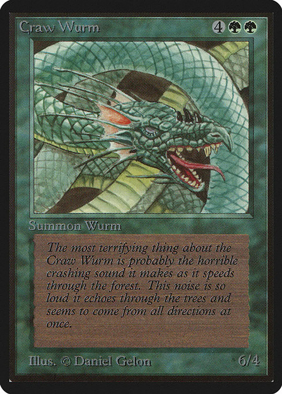 Carta Magic - Craw Wurm - Idioma: Ingles - Edicion: Limited Edition Beta 1
