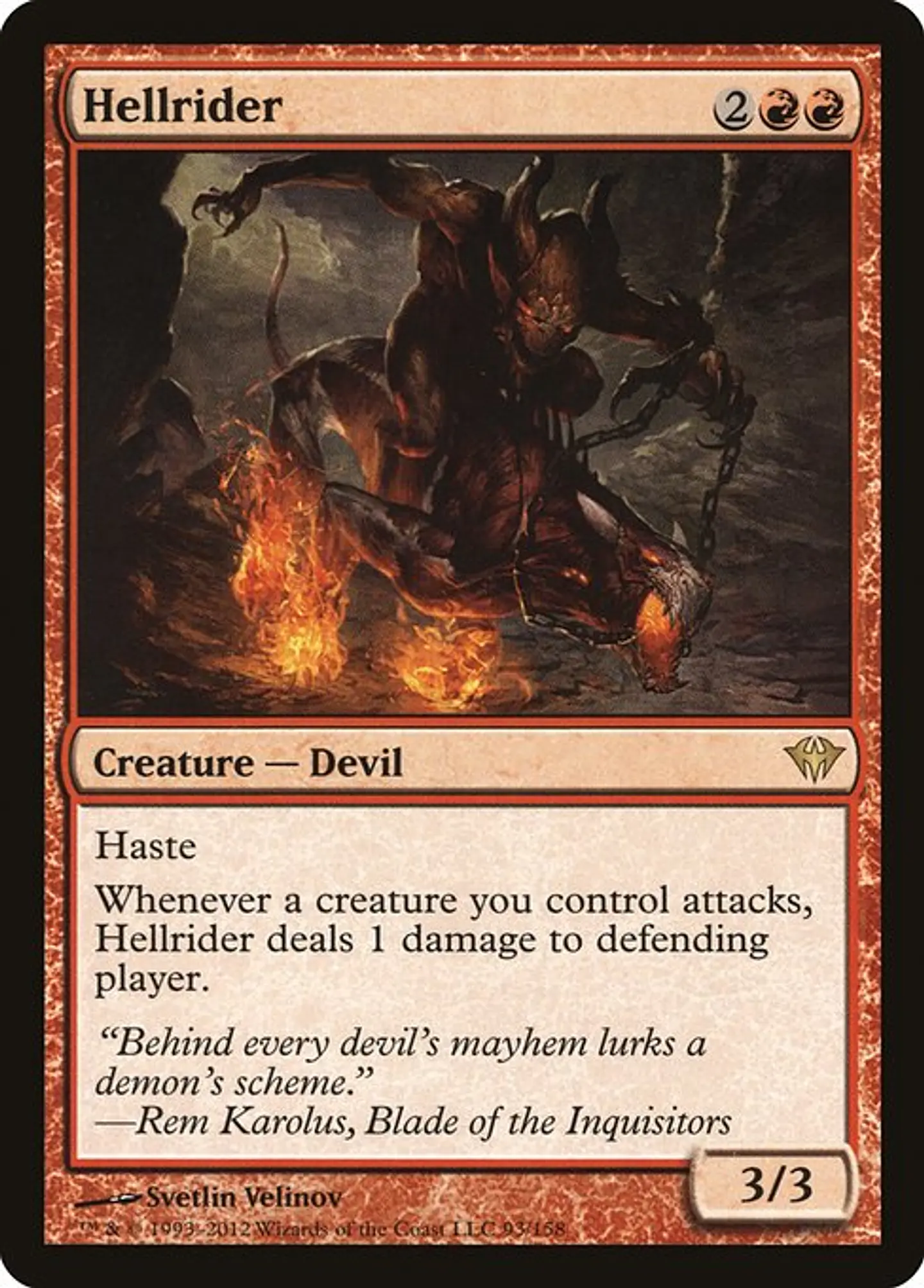 Carta Magic - FOIL Hellrider - Idioma: Español - Edicion: Dark Ascension 1