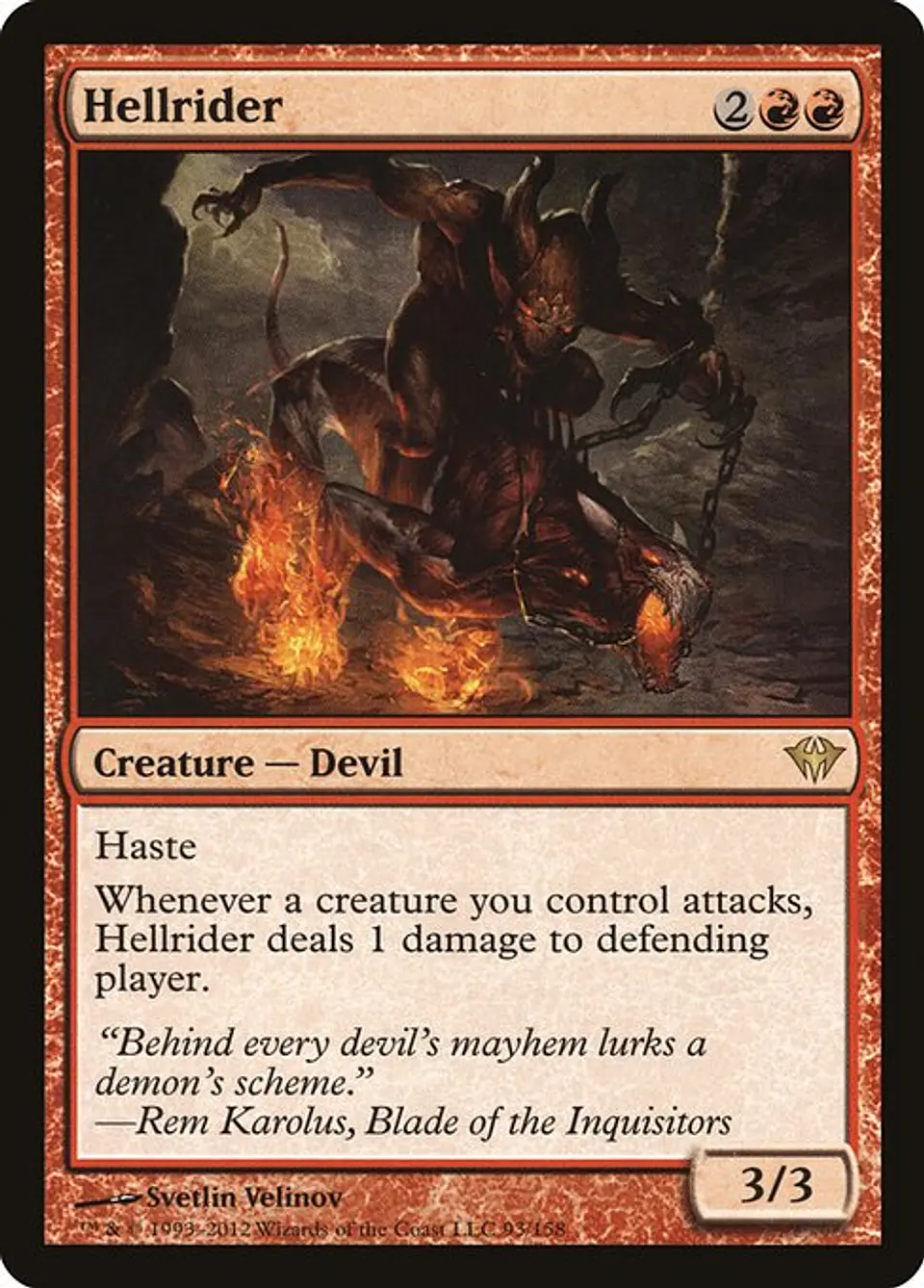 Carta Magic - FOIL Hellrider - Idioma: Español - Edicion: Dark Ascension 1