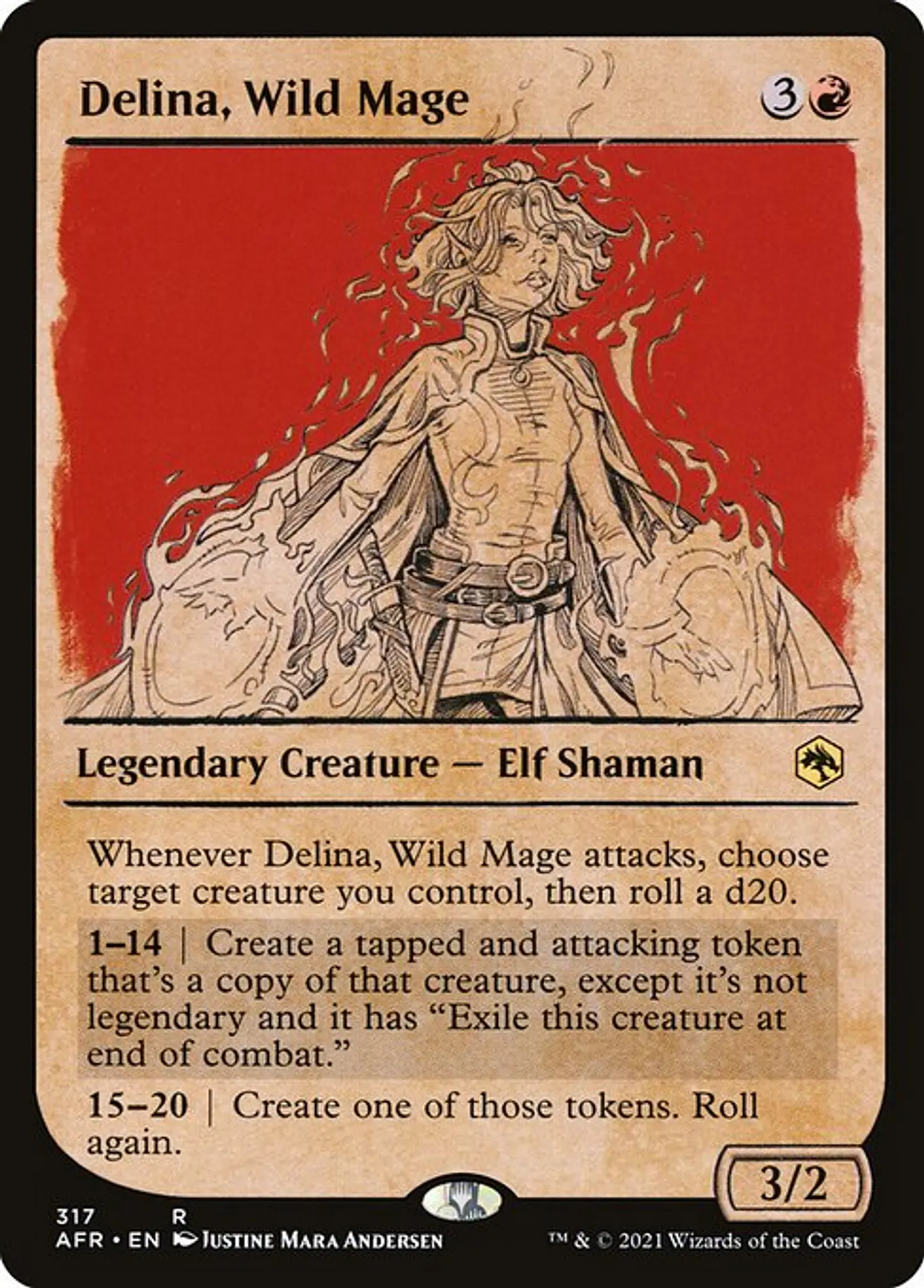 Carta Magic - FOIL Delina, Wild Mage - Idioma: Ingles - Edicion: Adventures in the Forgotten Realms 1