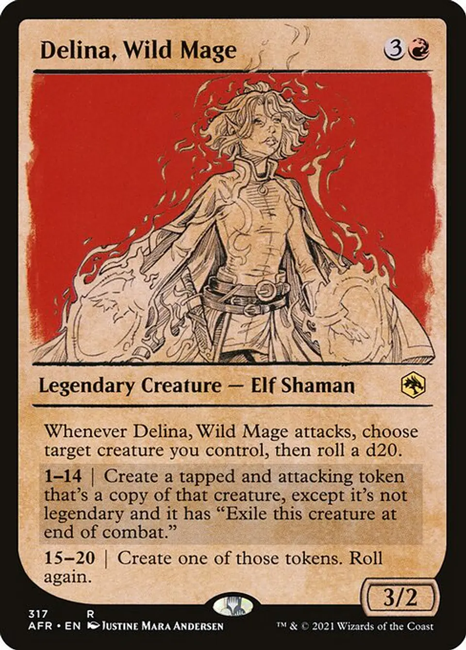 Carta Magic - FOIL Delina, Wild Mage - Idioma: Ingles - Edicion: Adventures in the Forgotten Realms 1