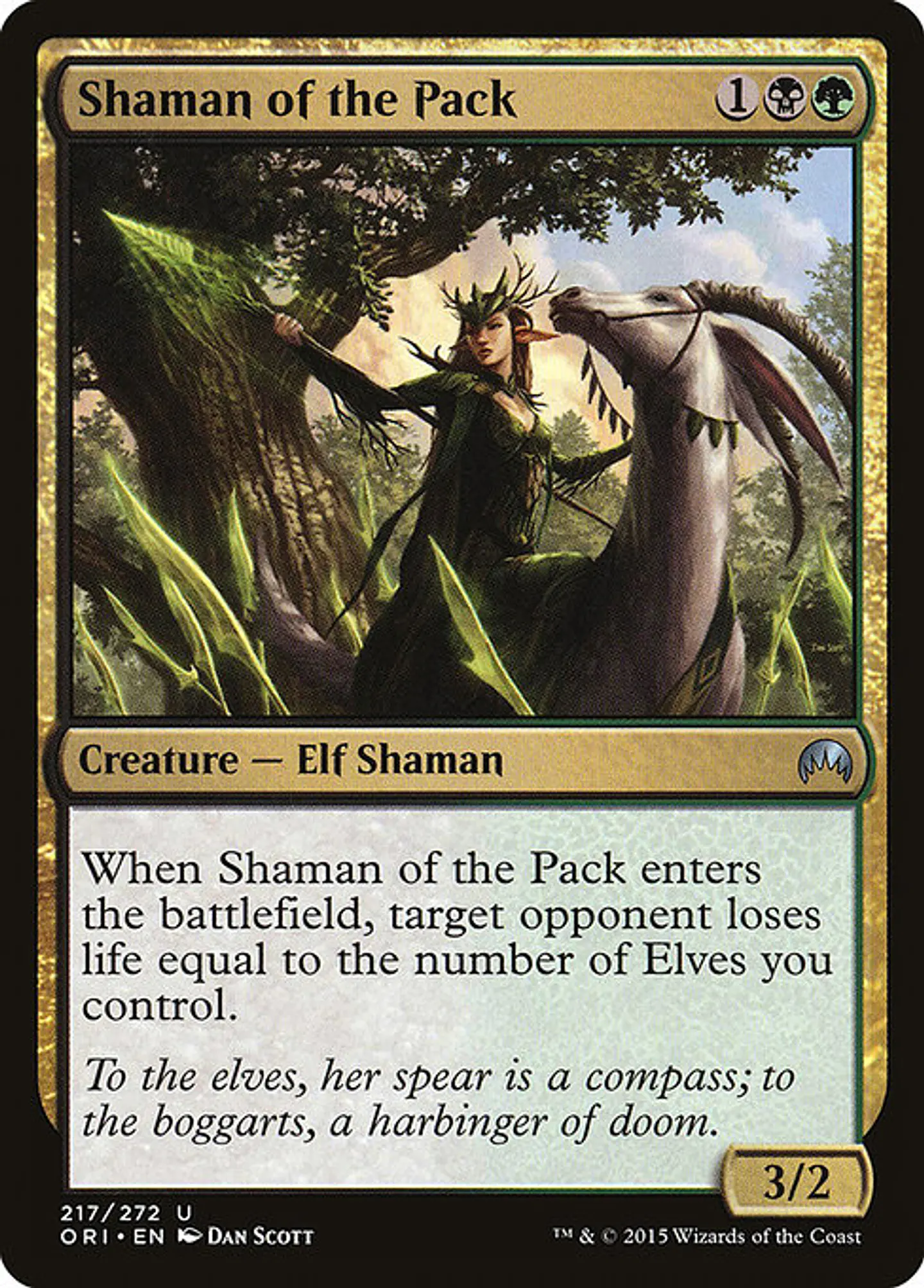 Carta Magic - Shaman of the Pack - Idioma: Español - Edicion: Magic Origins 1