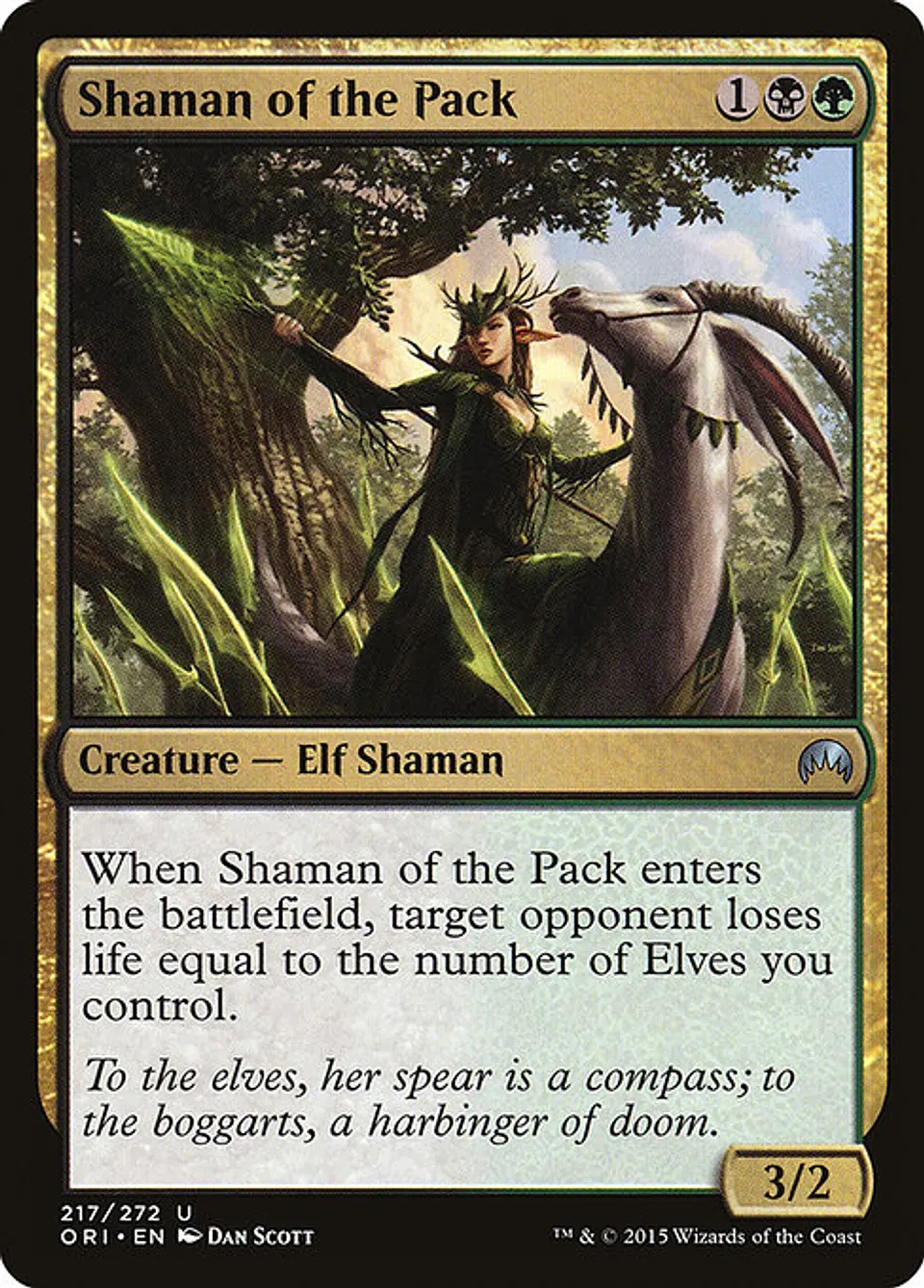 Carta Magic - Shaman of the Pack - Idioma: Español - Edicion: Magic Origins 1
