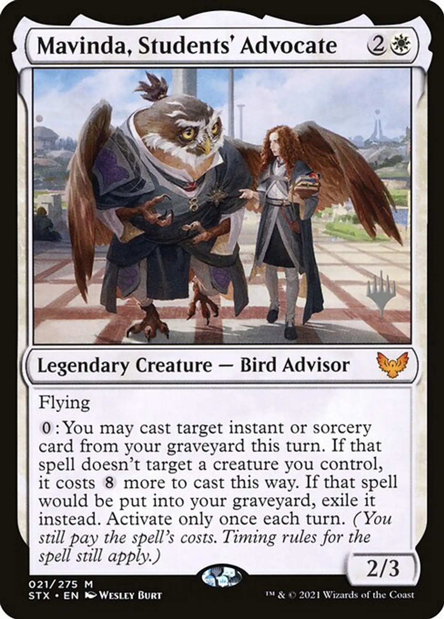 Carta Magic - Mavinda, Students' Advocate - Idioma: Español - Edicion: Strixhaven: School of Mages Promos 1