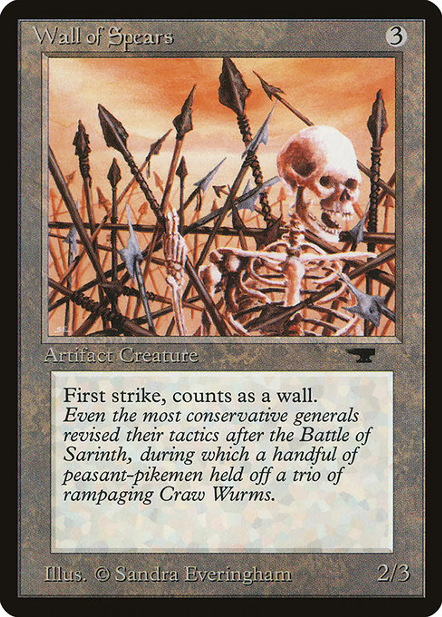 Carta Magic - Wall of Spears - Idioma: Ingles - Edicion: Antiquities 1