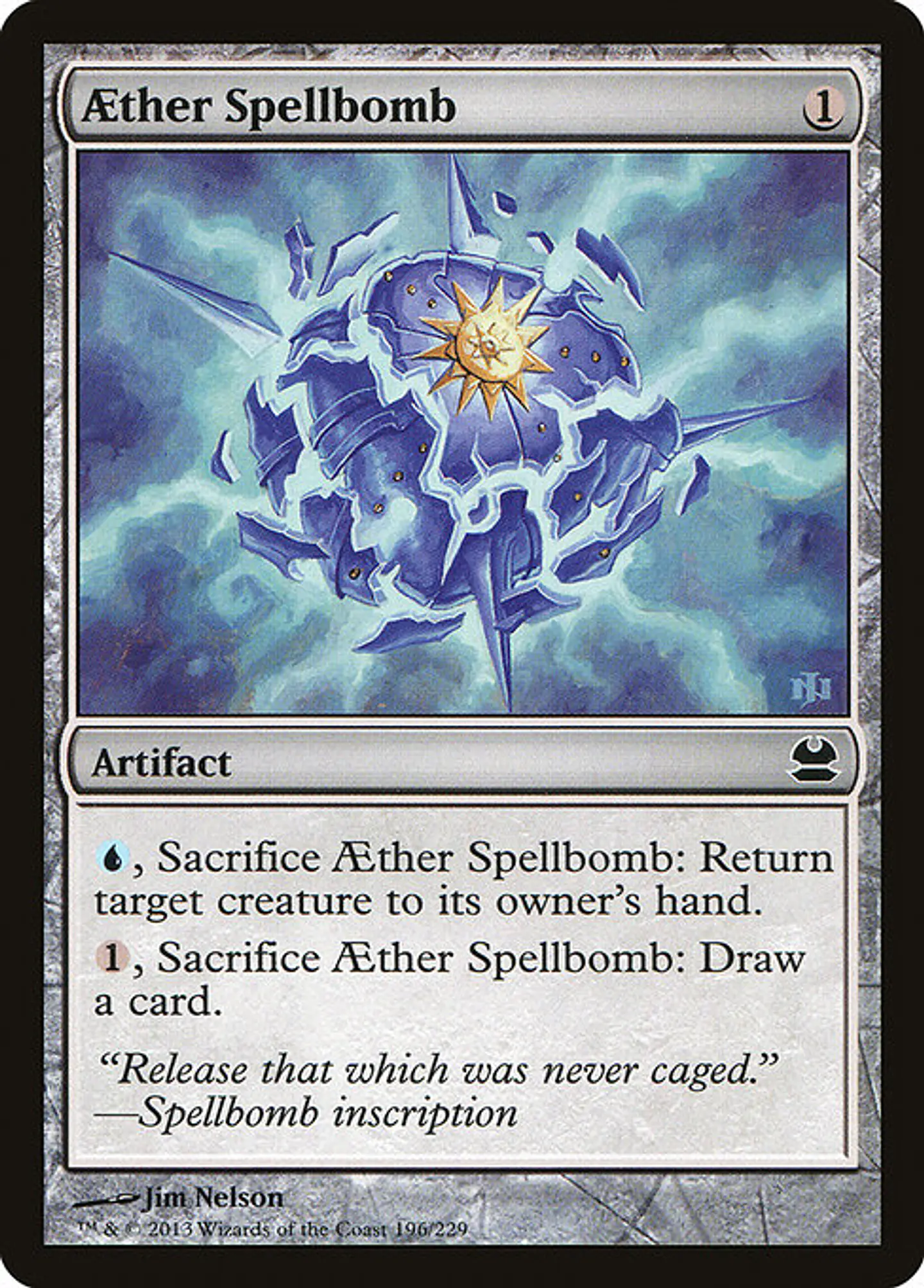 Carta Magic - FOIL Aether Spellbomb - Idioma: Ingles - Edicion: Modern Masters 1