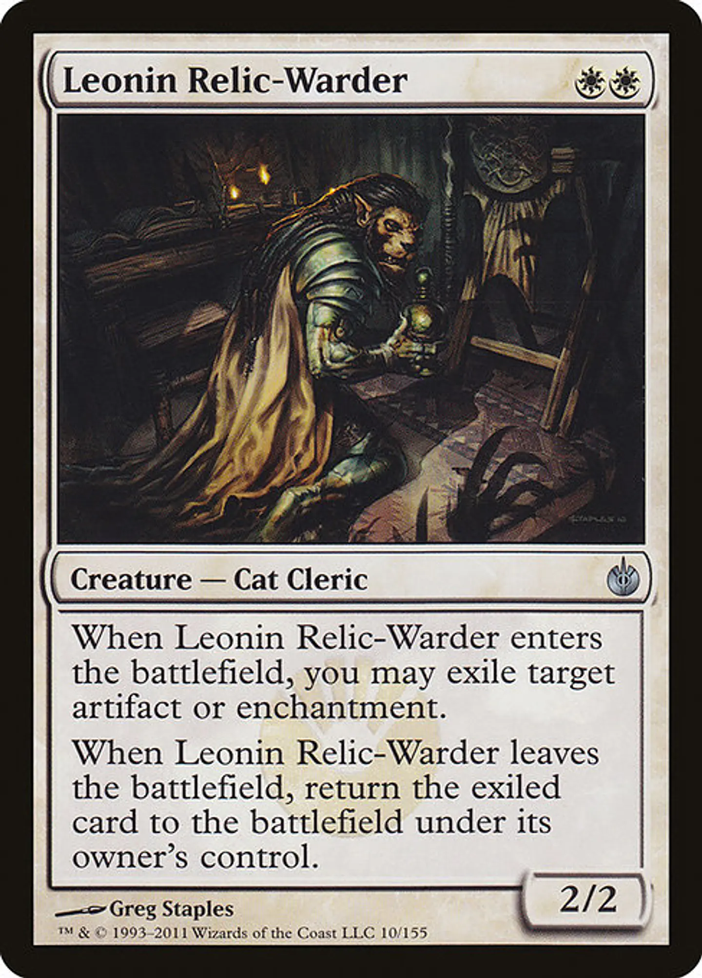Carta Magic - Leonin Relic-Warder - Idioma: Español - Edicion: Mirrodin Besieged 1
