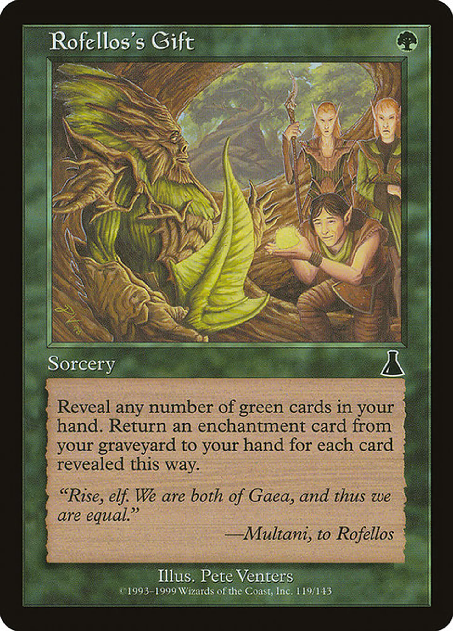 Carta Magic - Rofellos's Gift - Idioma: Ingles - Edicion: Urza's Destiny 1