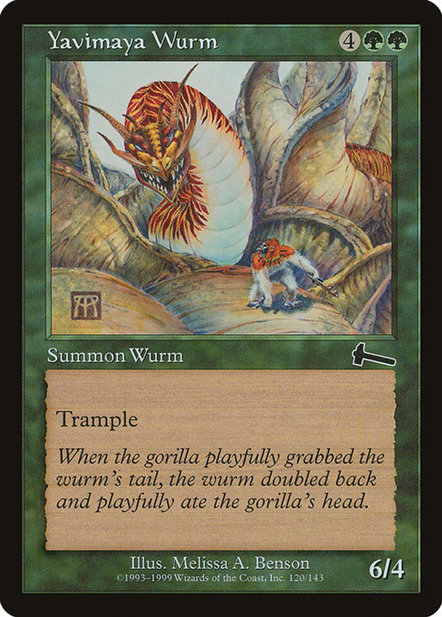 Carta Magic - FOIL Yavimaya Wurm - Idioma: Español - Edicion: Urza's Legacy 1