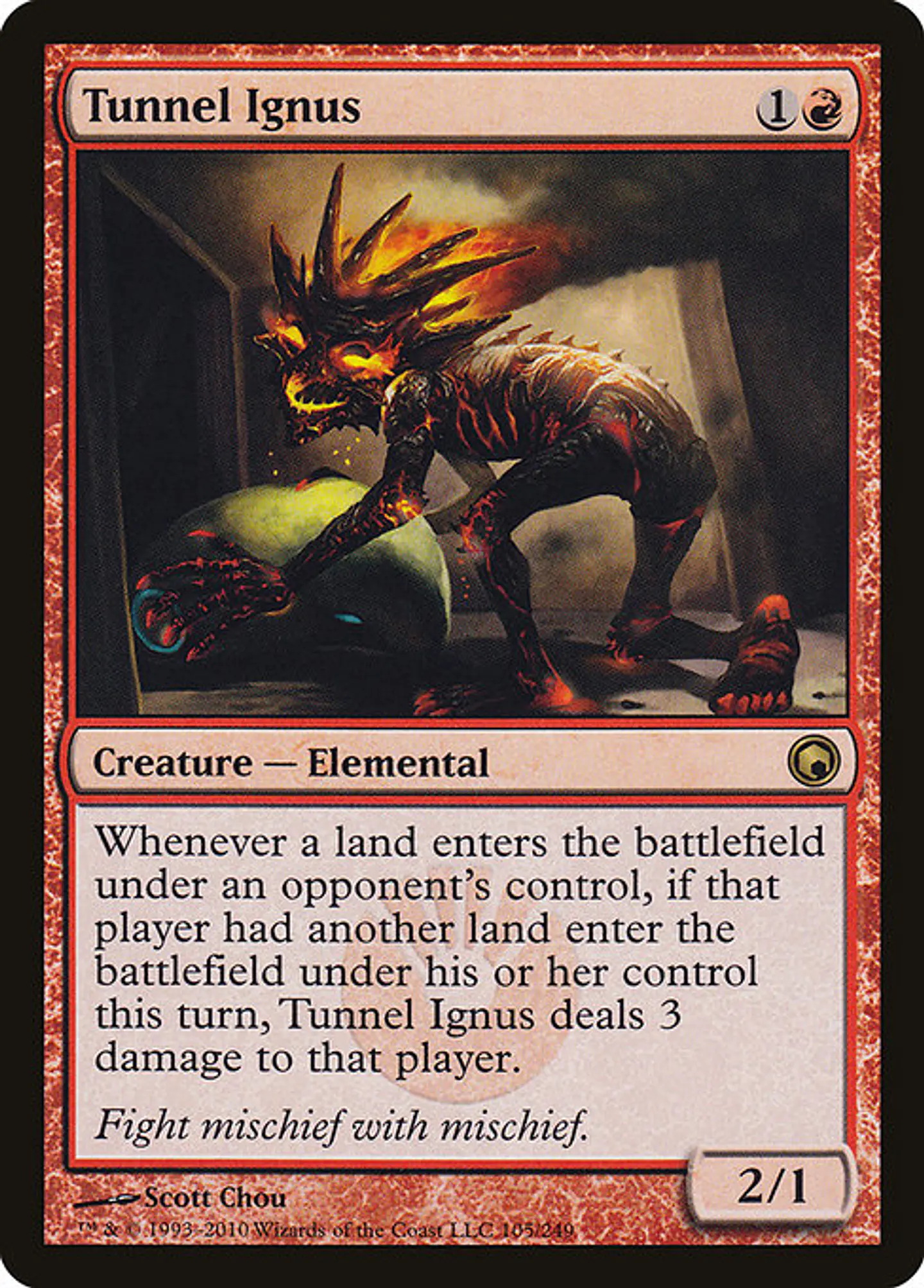 Carta Magic - FOIL Tunnel Ignus - Idioma: Ingles - Edicion: Scars of Mirrodin 1