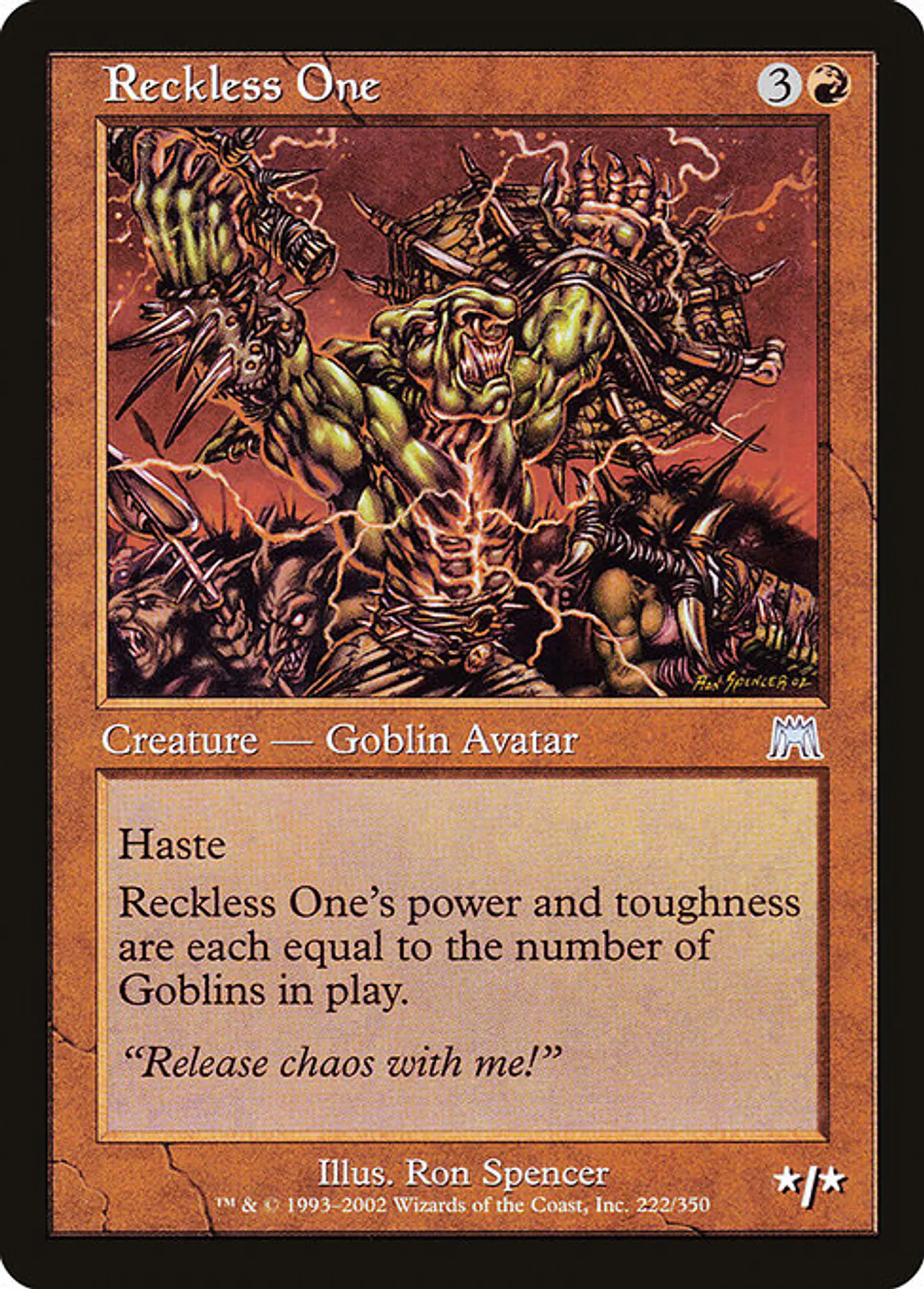 Carta Magic - Reckless One - Idioma: Ingles - Edicion: Onslaught 1