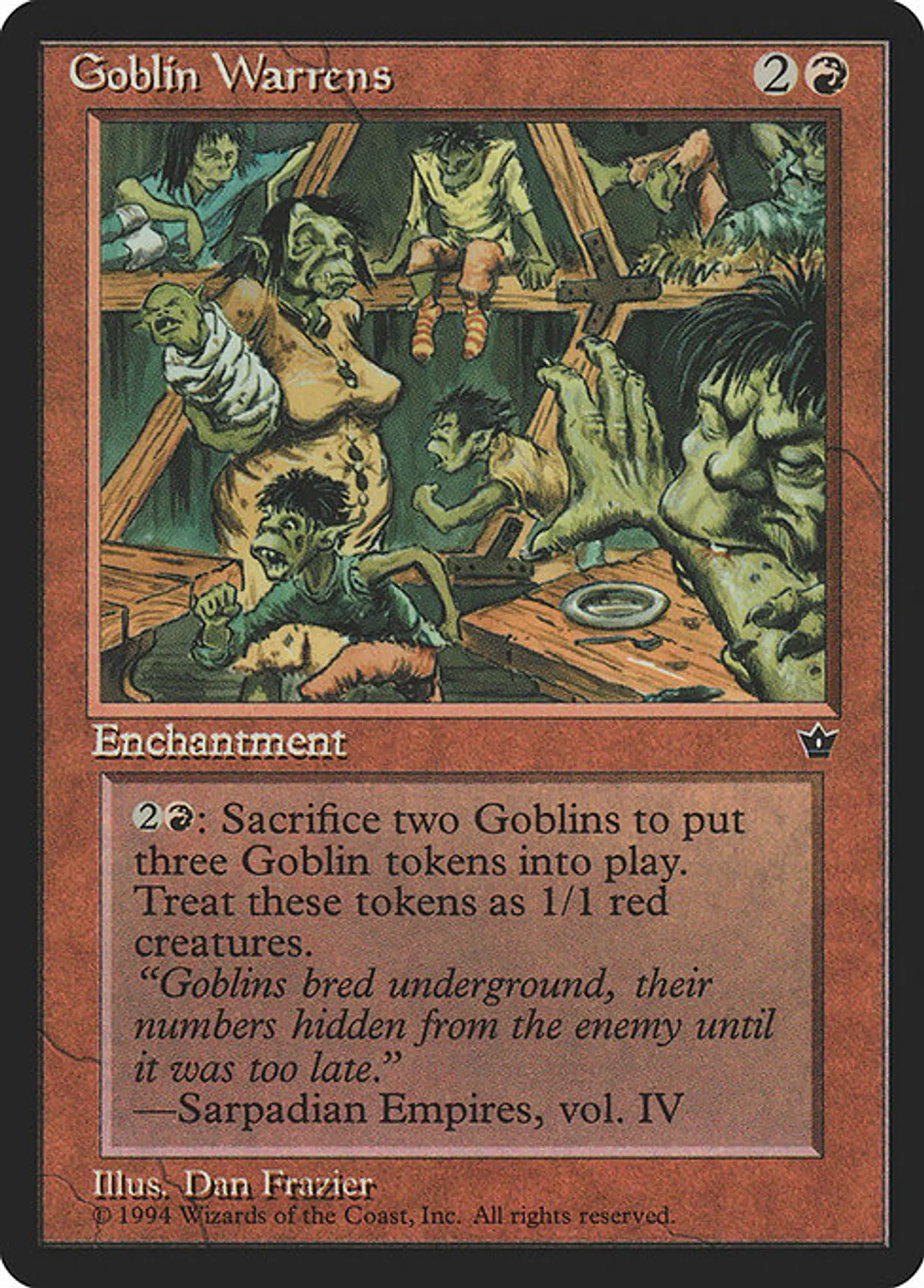 Carta Magic - Goblin Warrens - Idioma: Ingles - Edicion: Fallen Empires 1
