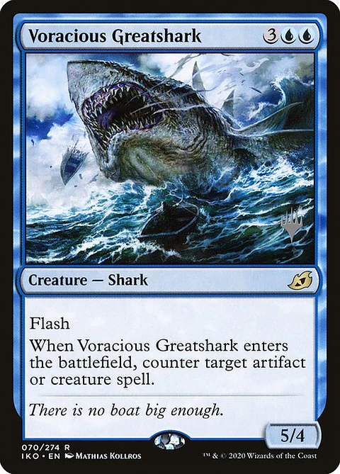 Carta Magic - FOIL Voracious Greatshark - Idioma: Español - Edicion: Ikoria: Lair of Behemoths Promos