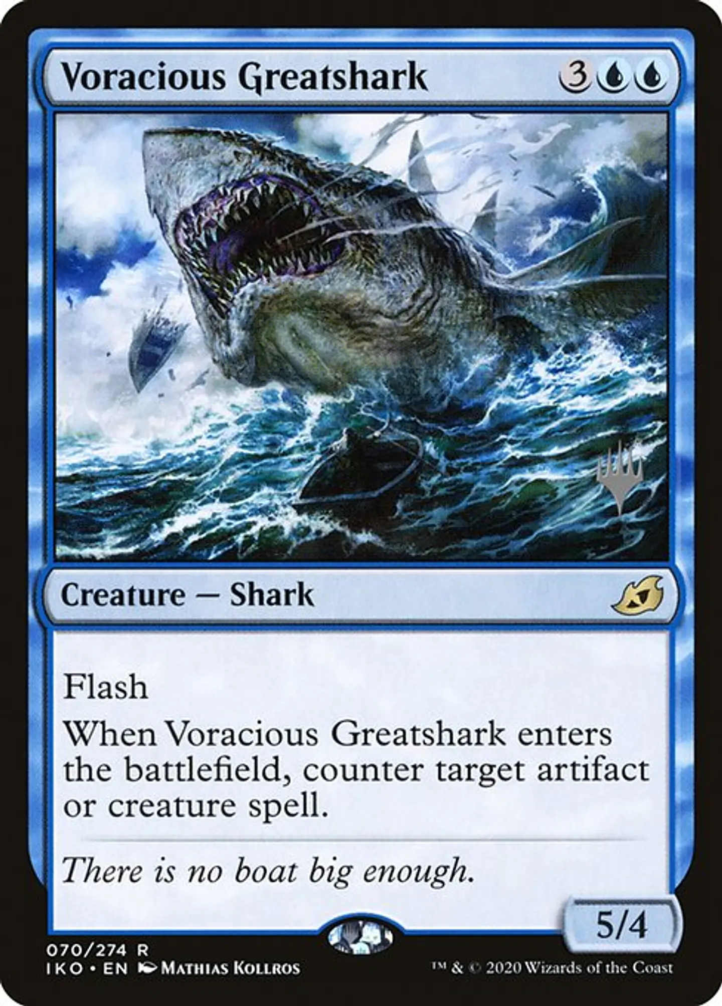 Carta Magic - FOIL Voracious Greatshark - Idioma: Español - Edicion: Ikoria: Lair of Behemoths Promos 1